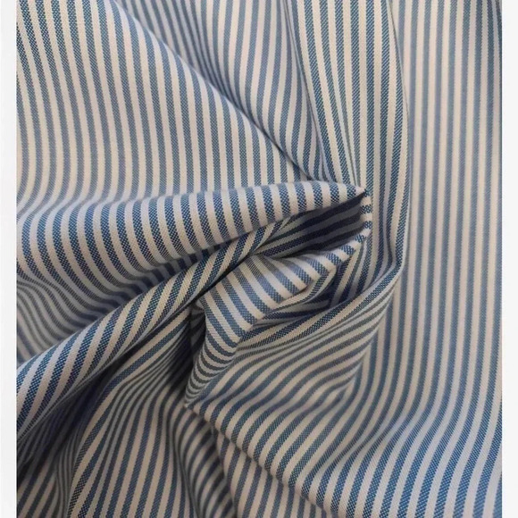 Lands’ End Blue Pinstriped  Ling Sleeve Button Down Dress Shirt Size 19-35 - Picture 8 of 12